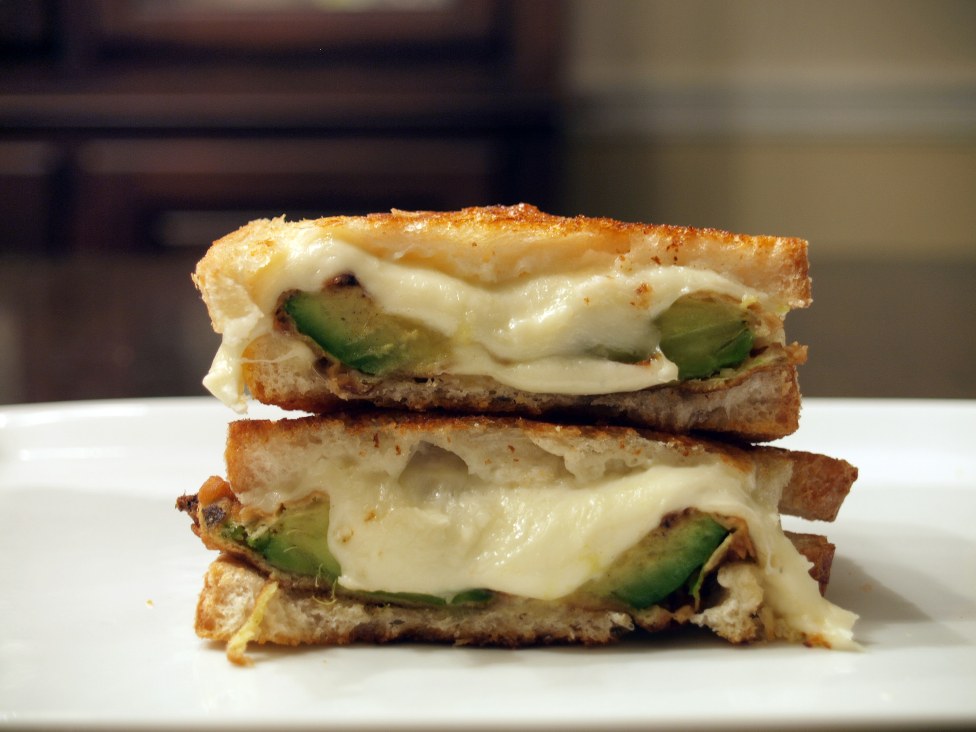 Fried Avocado & Fresh Mozzarella Grilled Cheese